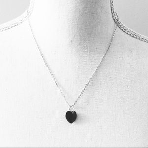 ⭐️ Jet Swarovski Heart Charm Necklace ⭐️
